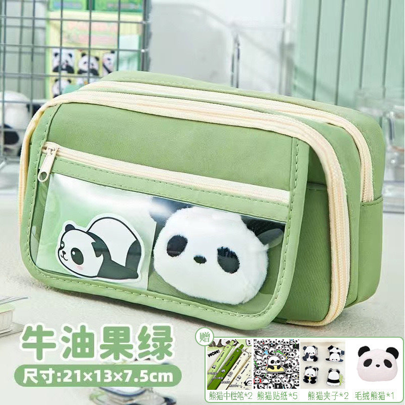 Large Capacity Pencil Case Kawaii Canvas Pencilcase School
