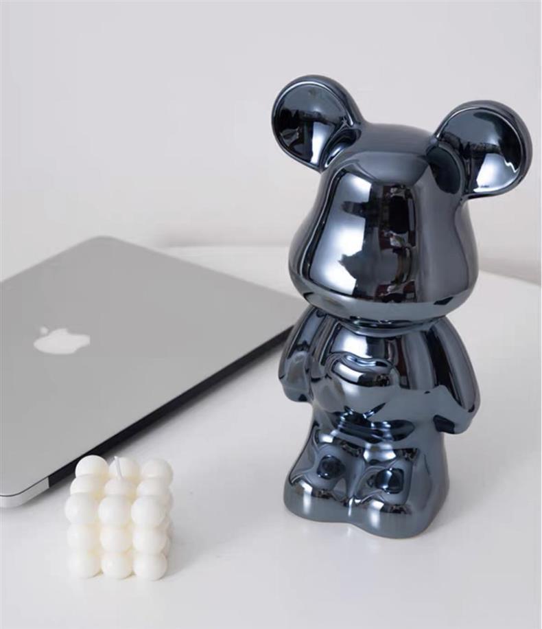 Chinese Style Violent Bear Ornament High-end Ceramic Living Room Entrance TV Cabinet Wine Cabinet Money Box Home Decoration Gift