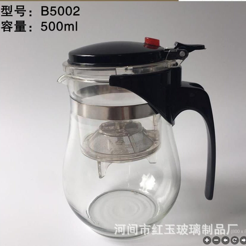 Wholesale High Borosilicate Glass Elegant Cup Heat-Resistant Glass Filter Teapot Detachable Washable Tea Brewing Pot Tea Infuser Exquisite