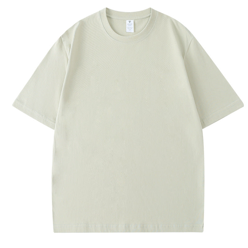 230G Men's Pure Cotton Crew Neck t Short-sleeve Drop Shoulder Cotton Workwear Printed Summer American Style oversize Men's Clothing t