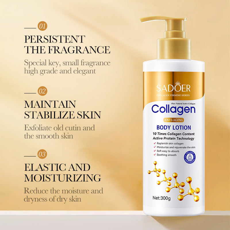 Full English Collagen Body Lotion300g SADOER Moisturizing, refreshing, and hydrating cross-border wholesale