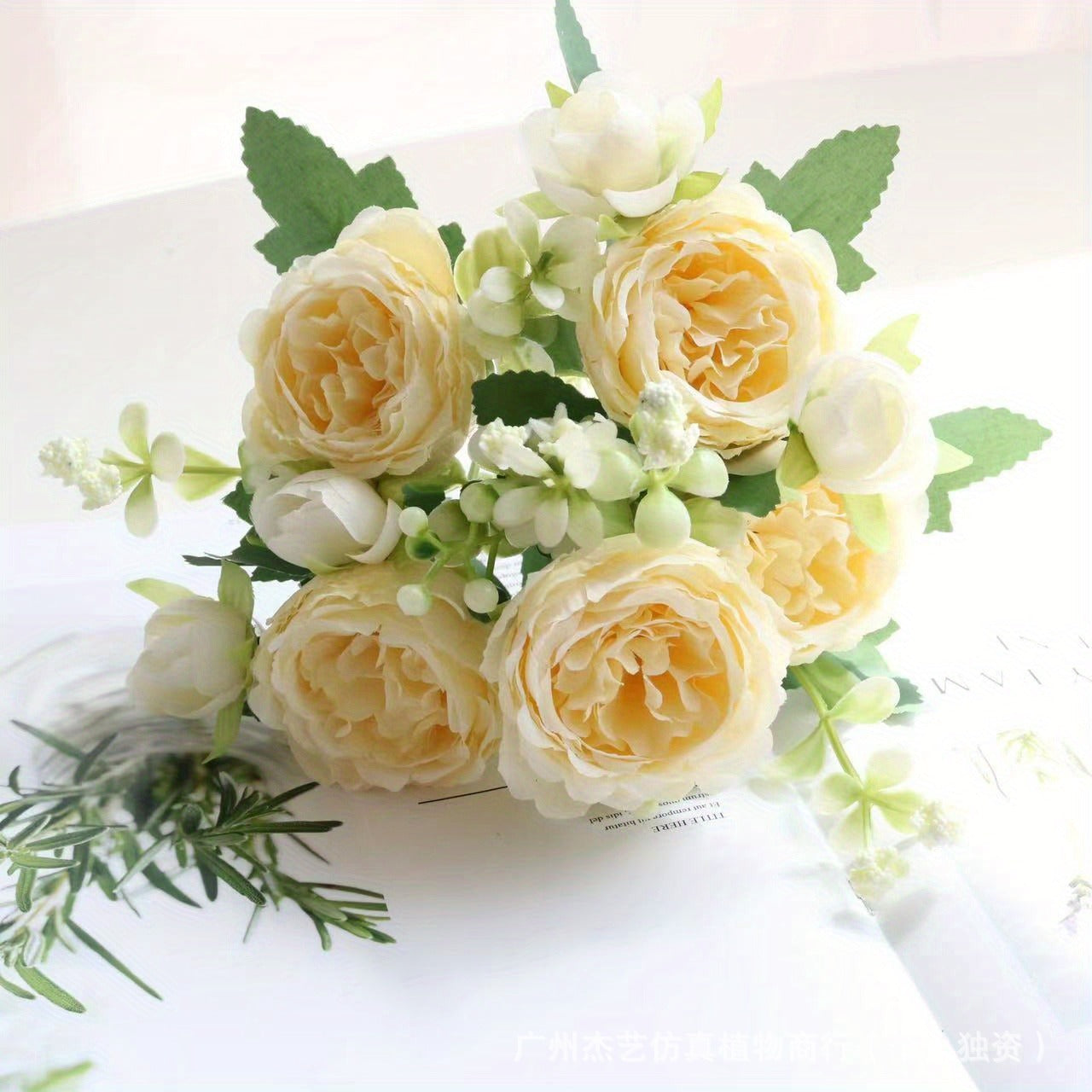 Artificial Bouquet Persian Rose5Head Bouquet Persian Rose Artificial Flower Wedding Arrangement Bride Handheld Flower Furniture Display