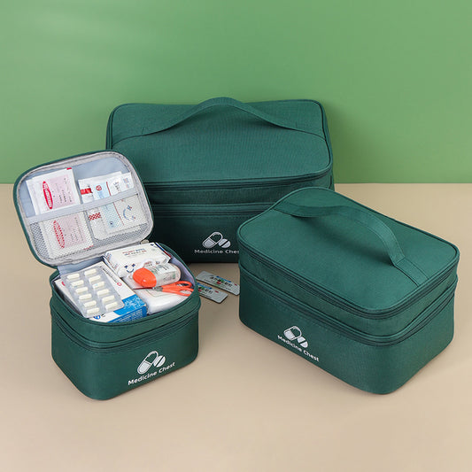 Outdoor First Aid Kit Large Capacity Household Medicine Box Double Layer Classification Storage Medicine Organizer Travel Portable Medicine Bag
