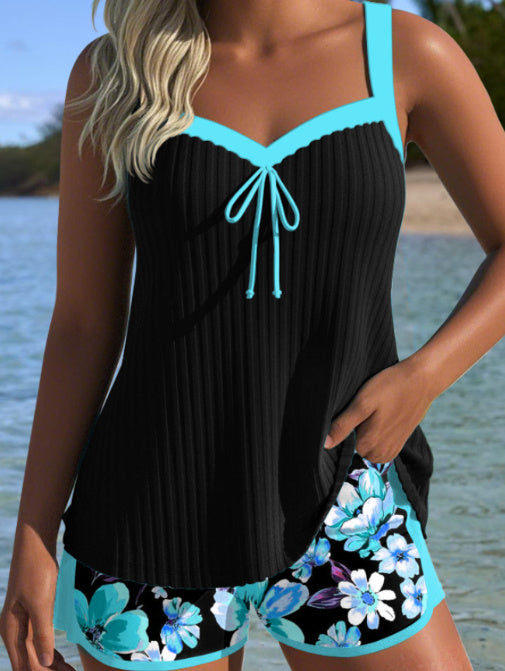 Shorts Sleeveless Printed Suit Beach Swimsuit