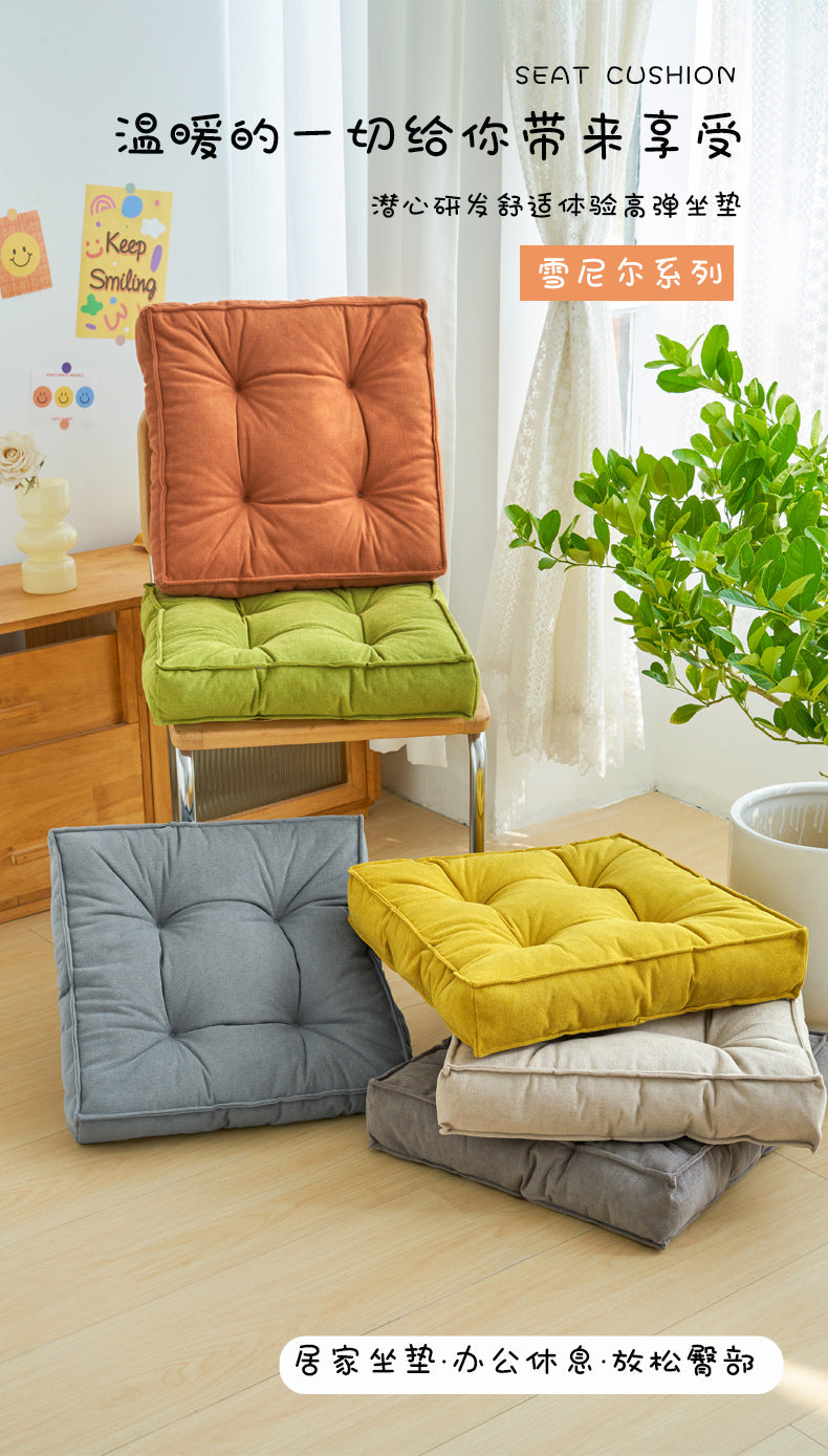 Northern Europe ins Solid Color Cushion Office Chenille Thickened Chair Pad Bedroom Bay Window Cushion Tatami Futon