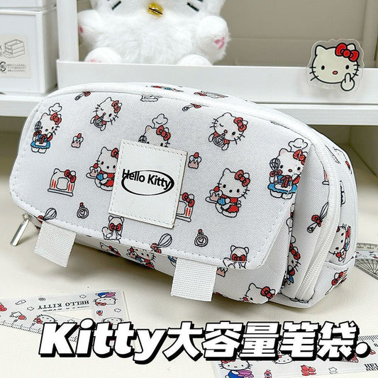 School Opening Season ins Good-looking kitty Cat Flip Pen Bag Multi-layer Stationery Box Large Capacity Student Pencil Storage Bag http://detail.1688.com/offer/939078878829.html