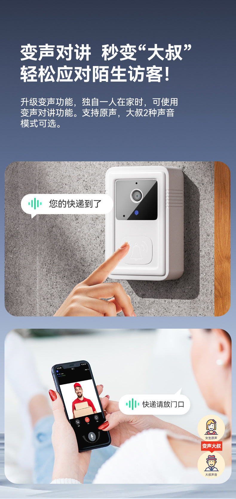 M9Low Power Consumption tuya Visual Doorbell WiFi Wireless HD Smart Home Intercom Bell Tuya Cross-Border