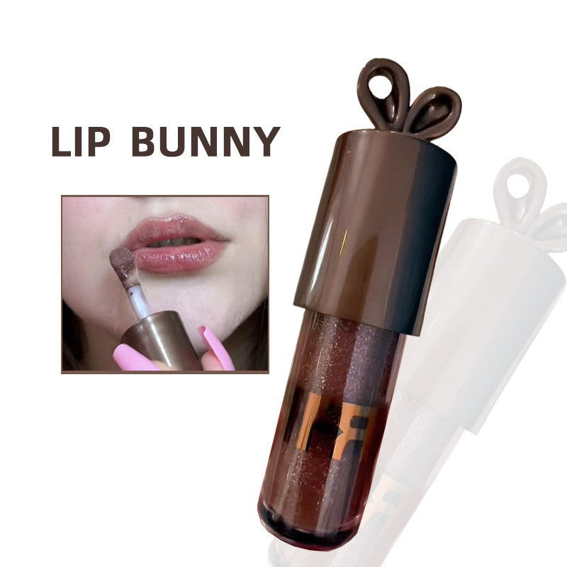 In Stock Brazilian Hot-Selling Little Bunny Black Tube Lip Gloss lipbunny Lip Gloss Lip Glaze Chocolate Color Cross-Border Makeup