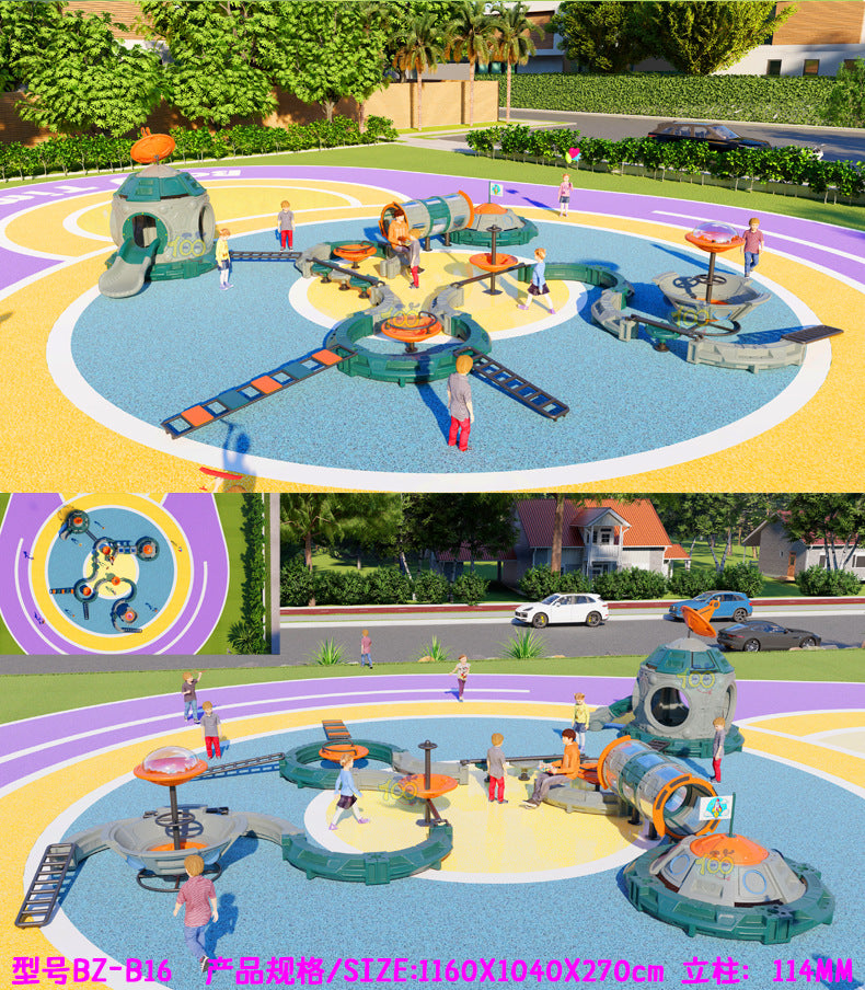 Children's Outdoor Physical Training Equipment Kindergarten Scenic Area Outdoor Space Theme Anji Game Climbing Frame Combination