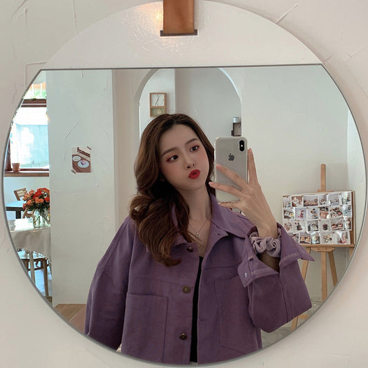 2022Spring and Autumn New Style Internet Celebrity Loose Versatile ins Trendy Short Fresh Denim Jacket for Women Loose Fit