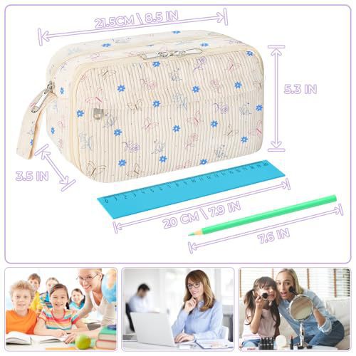 Cross-Border New Product Pencil Case Large Capacity Zipper Pencil Bag Compartment Soft Pencil Bag Boys and Girls Butterfly Flower http://detail.1688.com/offer/960755400517.html
