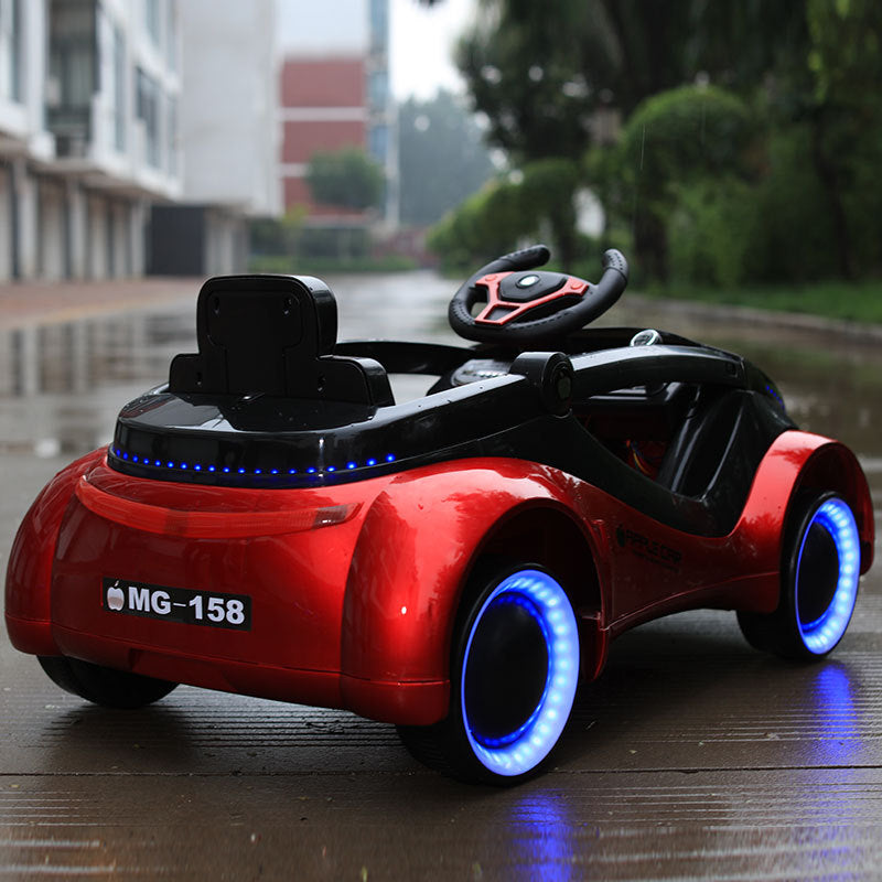 Sci-fi Children's Electric Car Four-Wheel Flashing with Remote Control, Ride-On for Boys and Girls, Baby Rocking Rechargeable Toy Car