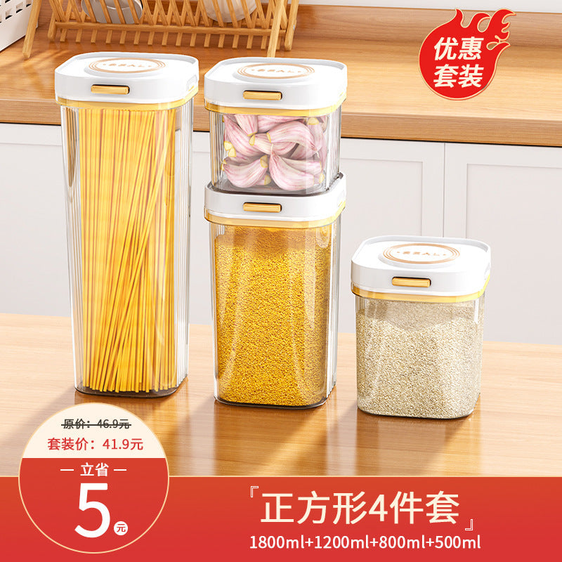 Sealed Jar for Dried Fruits, Spices, Grains, Refrigerator Fresh-Keeping Storage Box, Kitchen Food-Grade Beans, Noodles Storage Jar