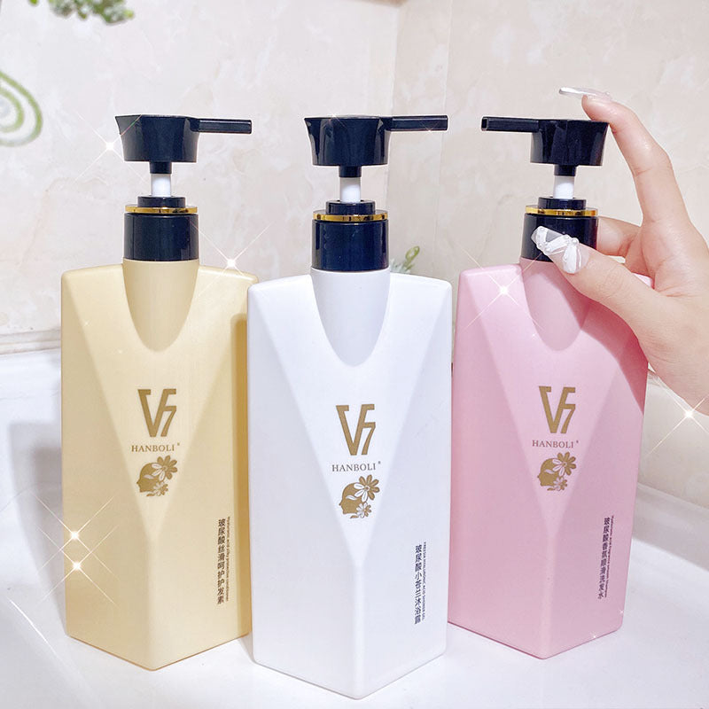 Han Boli v7Hyaluronic Acid Shampoo Conditioner Shower Gel Wash and Care Set coco Perfume with Long-lasting Fragrance In Stock