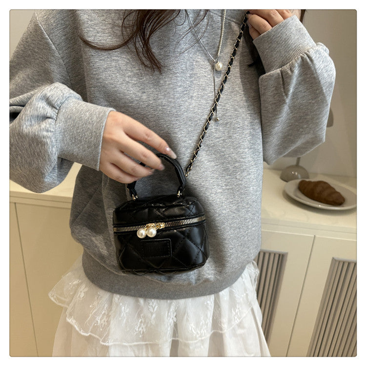 Women's Spring Summer Bag2025New Diamond Chain Bag High-End Fashionable Crossbody Bag Versatile Handheld Small Square Bag