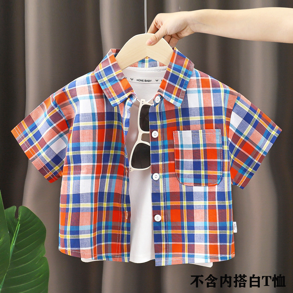Children's Shirt for Boys2025New Stylish Baby Cotton Plaid Shirt for Spring and Autumn, Fashionable Turn-Down Collar Cardigan for Toddlers