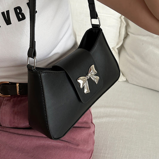 Korean Style Versatile Bag for Women2025Spring New Trendy Fashionable Single Shoulder Bag with Bowknot ins Underarm bag