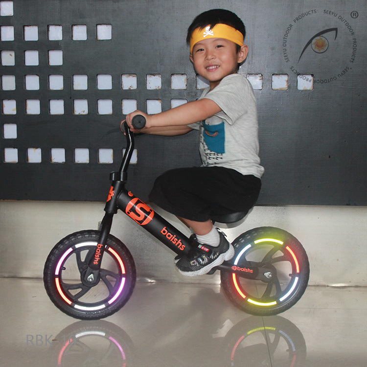 Cross-border Exclusive In-Stock Colorful Bicycle Rim Tire Reflective Stickers Colorful children's balance bike reflective stickers