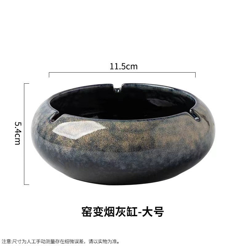 Large Ashtray Creative Personality Ceramic Ashtray Home Retro Chinese Style Living Room Light Luxury Office Trendy Ashtray