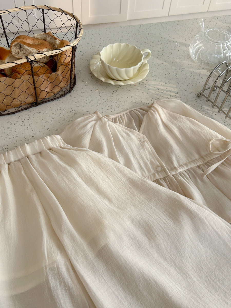 High-end socialite temperament girls' summer outfit2024High-end Sun Protection Shirt and Tea Break Skirt Hot-selling Two-piece Set