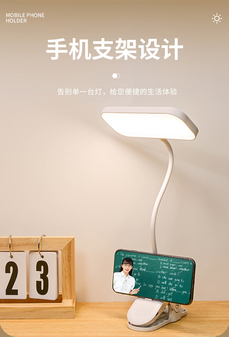 Cross-border Study Clip-on Desk Lamp Bedside Lamp Bedroom Dormitory Rechargeable Eye Protection led Reading Lamp Student Gift