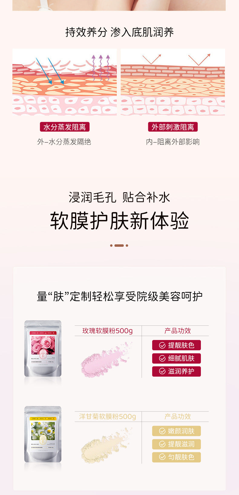 Beauty Salon Hot-Selling Rose Soft Mask Gel Soft Mask Powder Hydrating Brightening Cleansing Pore Minimizing Peel-Off Mask