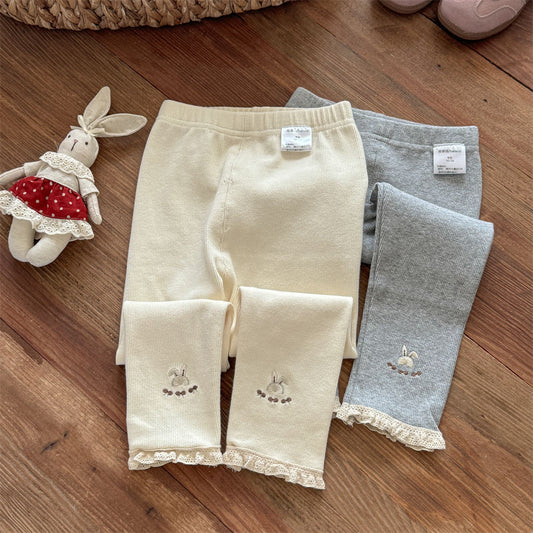 Sweet Little Girl Spring and Autumn Leggings New Style for Girls Baby Autumn Style Toddler Outerwear Children's Clothing Autumn Pants