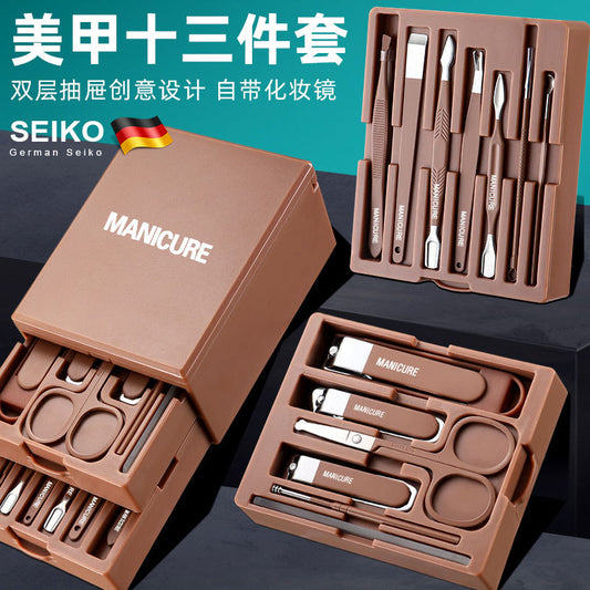 Carbon Steel Anti-Splash Manicure Tool Nail Clipper Large Size Wholesale good quality household multifunctional nail clipper set box