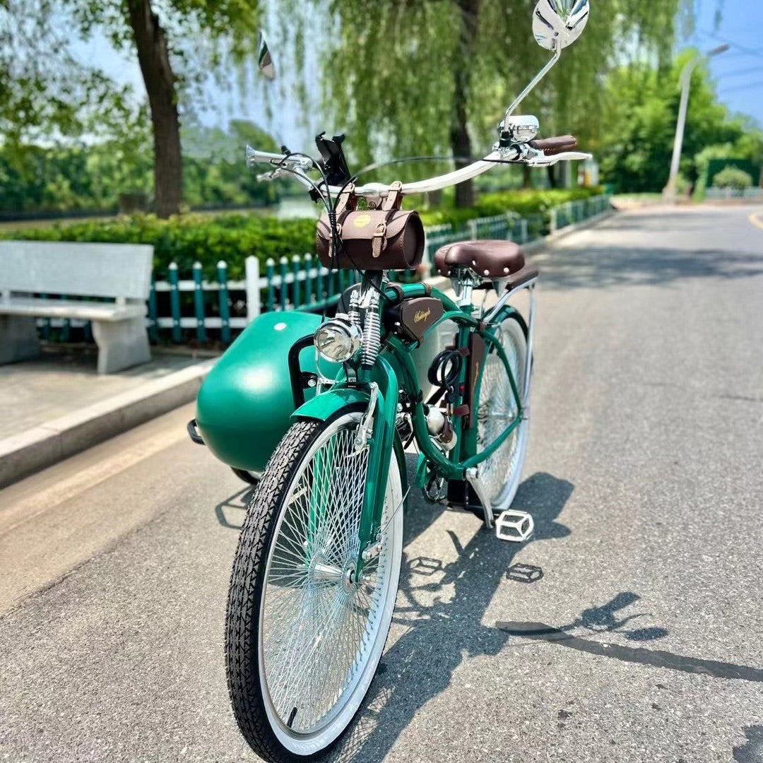 Comfortable Three-Wheel Bicycle High-End Park Display Side Bucket Drag Bucket Bicycle Dense Spokes High-End Side Three-Wheel