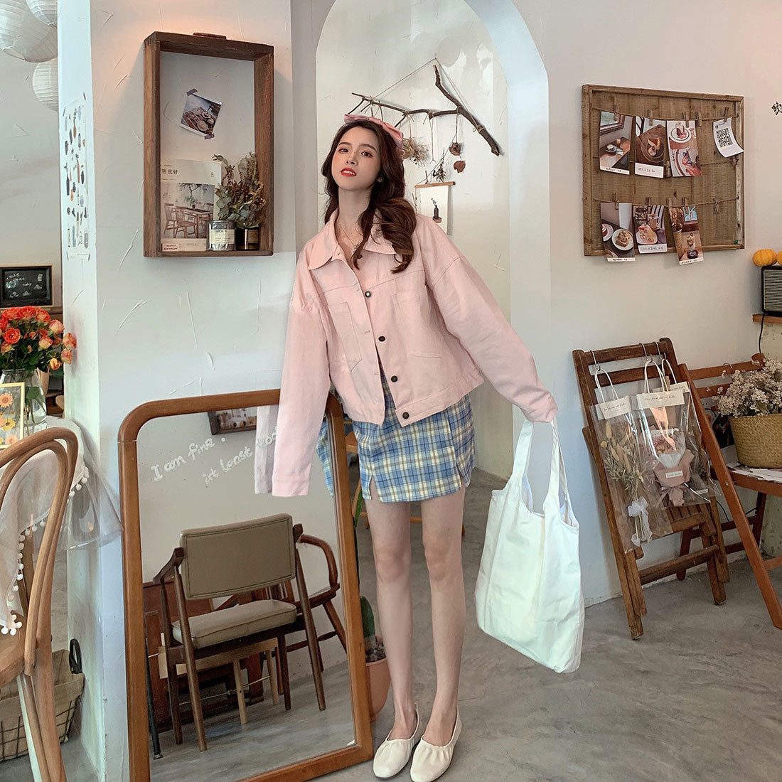 2022Spring and Autumn New Style Internet Celebrity Loose Versatile ins Trendy Short Fresh Denim Jacket for Women Loose Fit