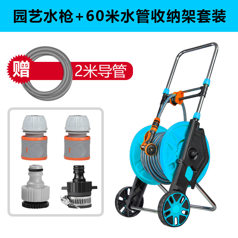 Extra Large Mobile Wheeled Rack Water Pipe Storage Rack Garden Watering Hose Reel Car Wash Water Gun Hose Manufacturer Direct
