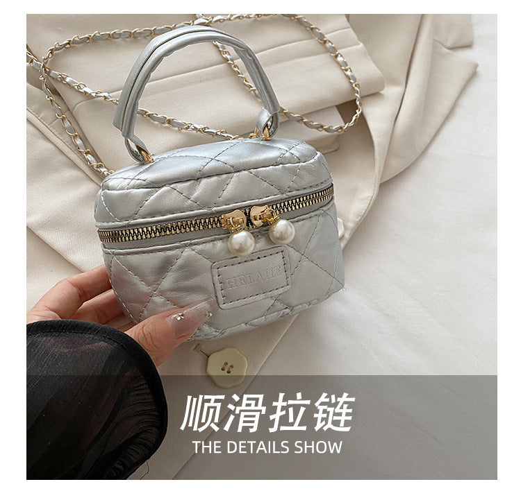 Women's Spring Summer Bag2025New Diamond Chain Bag High-End Fashionable Crossbody Bag Versatile Handheld Small Square Bag