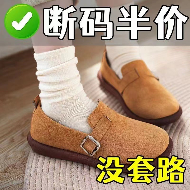 ins Super Popular Versatile Birkenstock Shoes for Female Students2024Spring and Autumn New Retro Slip-On Soft Sole Non-Slip Loafers