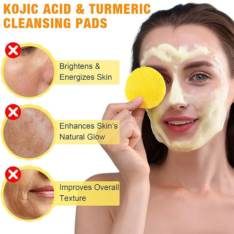 Cross-border foreign trade turmeric cleansing pads Turmeric Cleansing Pad Exfoliating Cleansing Facial Care