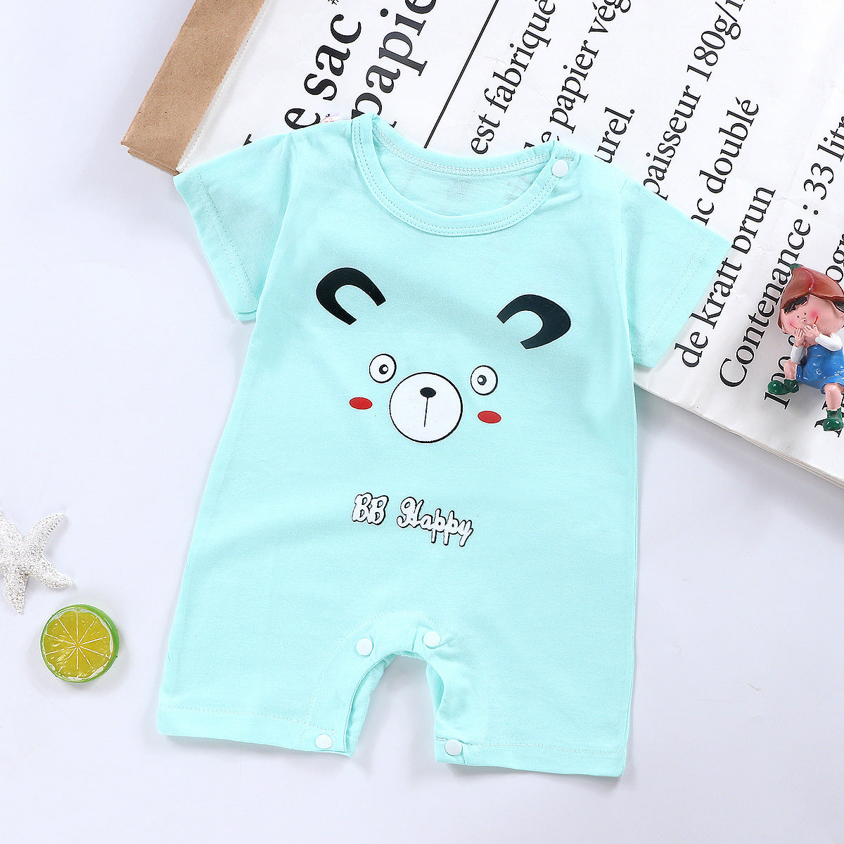 Spring and Summer New Baby Short Sleeve Romper Summer Spring Autumn Thin Newborn Romper a Newborn Short Sleeve Romper A Class