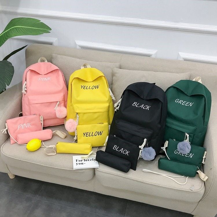Three-piece Backpack Set New Korean Version Fashionable Backpack for Primary and Secondary School Students Large Capacity Unisex Travel Bag http://detail.1688.com/offer/940937569372.html