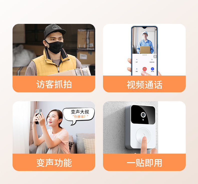 Factory Wholesale Intelligent Visual Doorbell Wireless Remote Home Surveillance Video Intercom HD Night Vision Capture