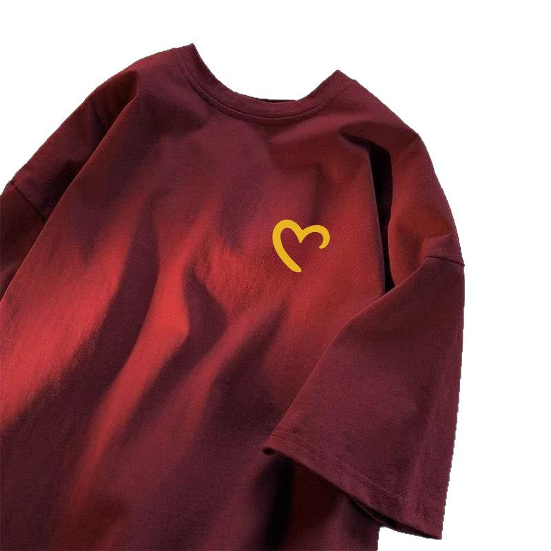 Summer New Pure Cotton Short Sleeve T Men's T-shirt2025Hong Kong Style Loose Breathable Round Neck Casual Short Sleeve Shirt Men's Fashion