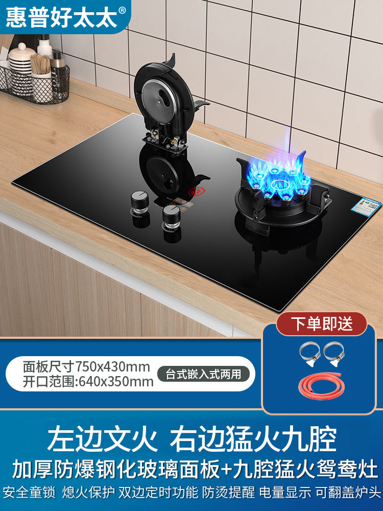 Wholesale High Power Nine-Burner Intense Flame Gas Stove Household Dual Burner Built-in Dual-use Gas Stove Natural Gas Dual Burner