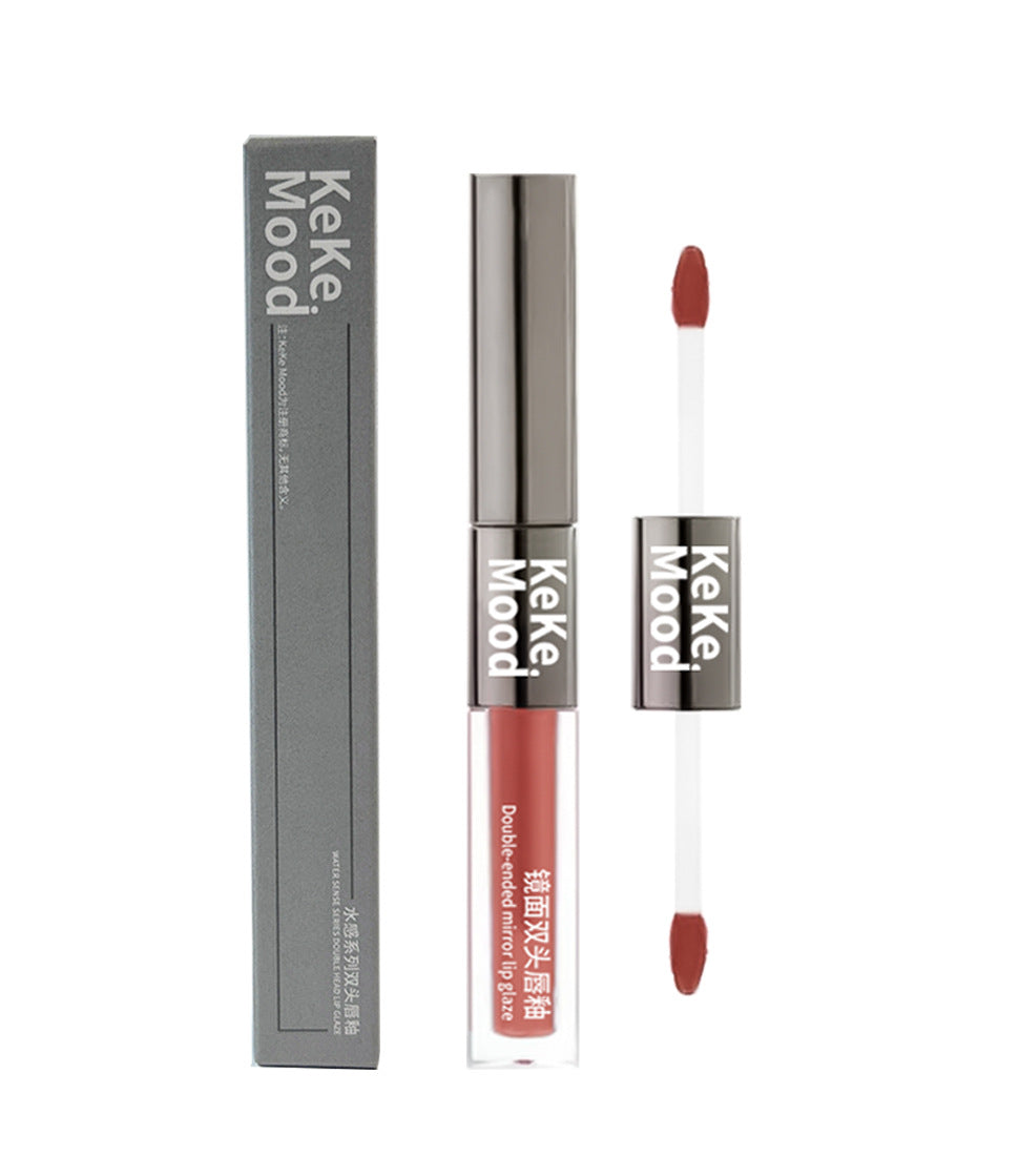 keke mood Water-Feel Dual-Ended Lip Glaze Water Gloss Mirror Lip Gloss Matte Mist Lip Mud Natural Look Affordable Lipstick