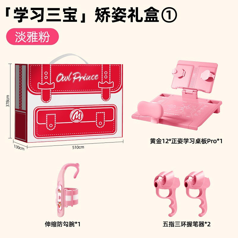 Cat Prince Learning Three Treasures Posture Correction Stationery Set Sitting Posture Correction Anti-Hook Wrist Pen Holding Aid Student Gift Box
