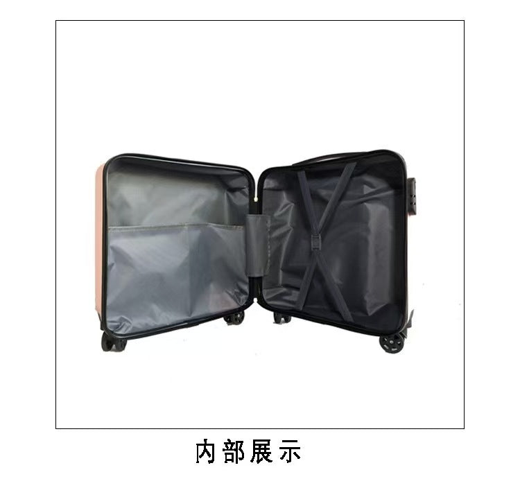 New181-inch Biscuit Children's Trolley Case Elementary School Student Luggage with Printed Words logo Cute male and female baby suitcase