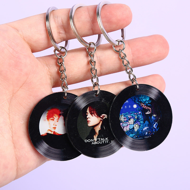 Acrylic NFC Custom Vinyl Record Keychain diy Star Cartoon Peripheral Creative Personality Keychain