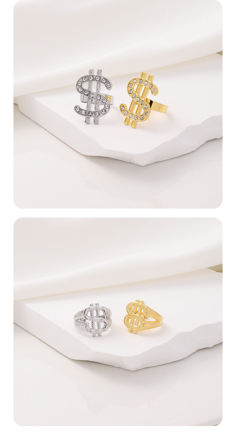 Factory Direct Supply Exquisite Fashion Necklace Imitation Dollar Sign Diamond-Encrusted Jewelry Pendant In Stock Wholesale Luxury