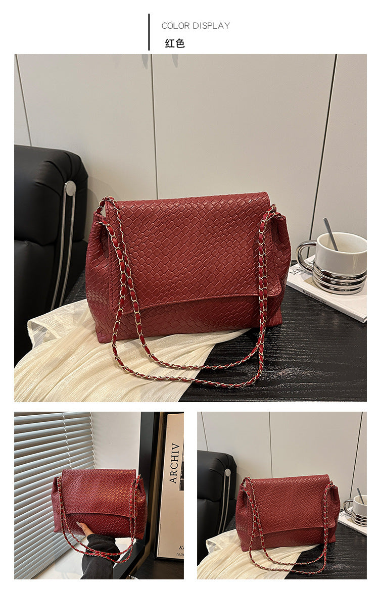 Korean Style ins Chain Bag Versatile Simple Large Capacity Shoulder Bag New Large Underarm Bag Commuter Bag
