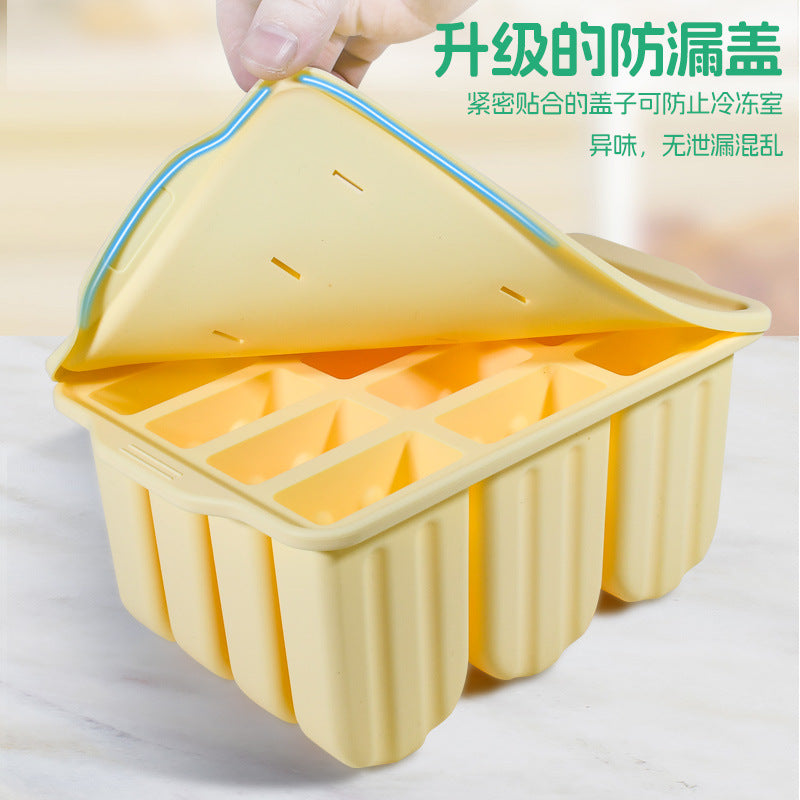 【Same Low Price】Amazon12Ice Cream Mold Easy Release Silicone Popsicle Mold Ice Cream Mold with Lid Ice Cream Mold