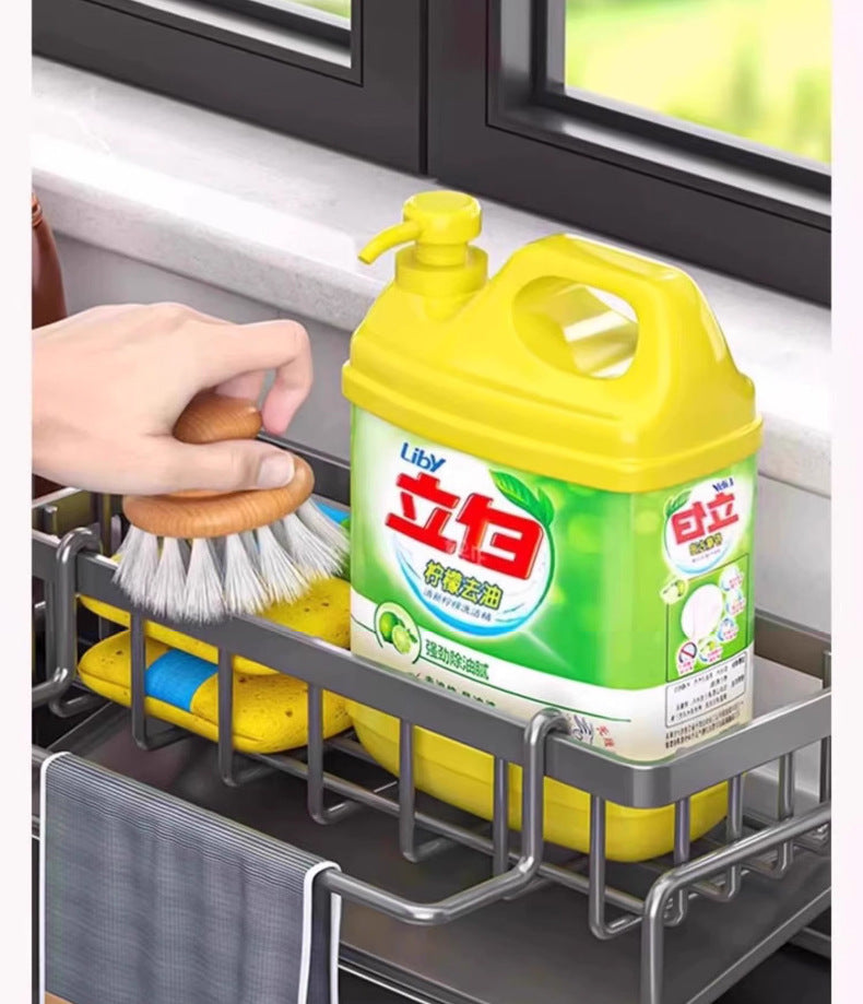 Kitchen Dish Rack Pool Detergent Sponge and Cloth Storage Rack Fabulous Draining Gadget Steel Wire Ball Sink Storage Rack