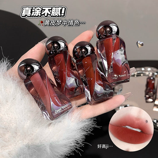 Gege Bear Soft Light Mousse Lip Mud Velvet Soft Mist Matte Autumn Winter Atmosphere Whitening Lip Gloss Cross-Border Beauty Makeup