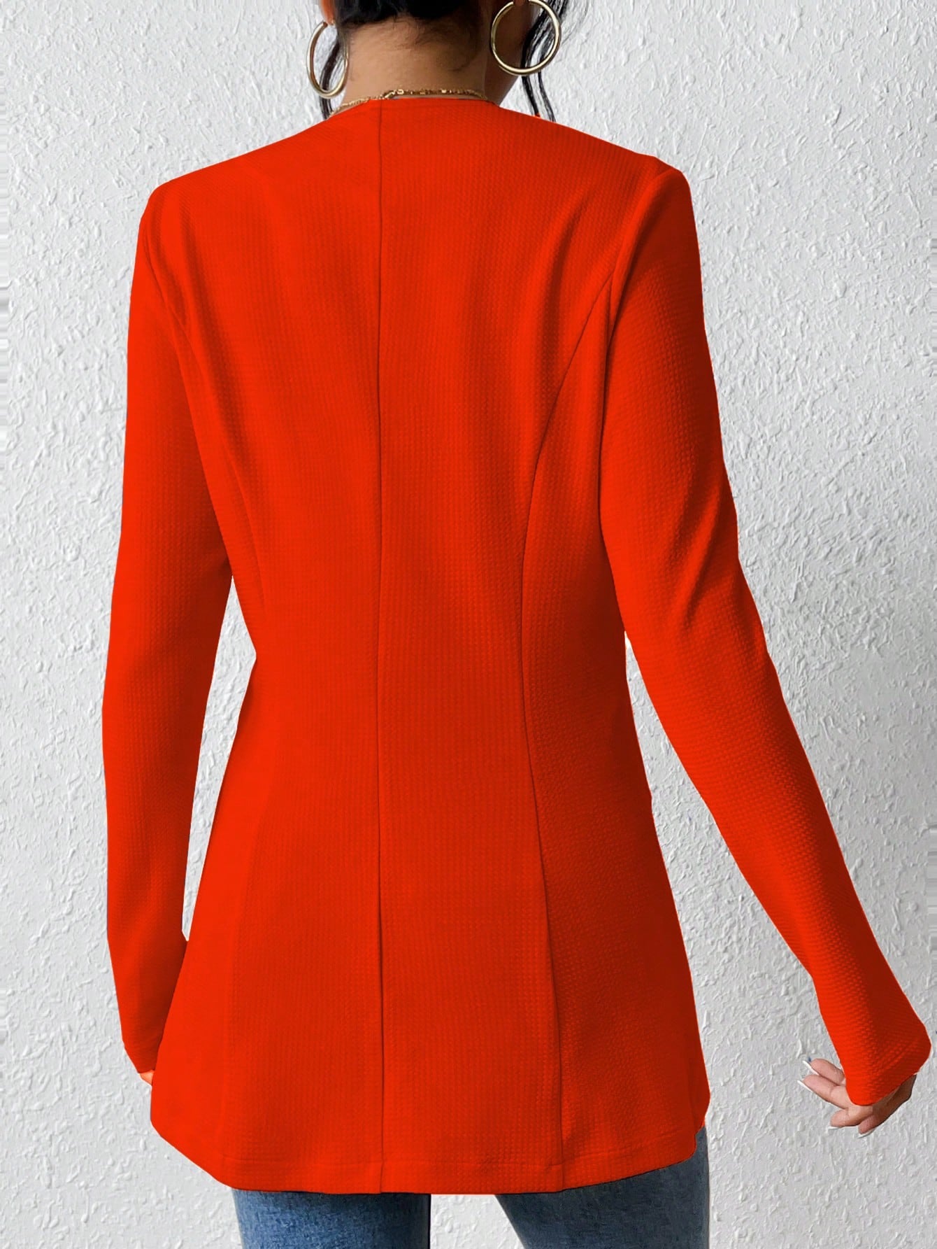 2025New Korean Fashion Style from Amazon Europe and America V Single Button Solid Color Long Sleeve Blazer
