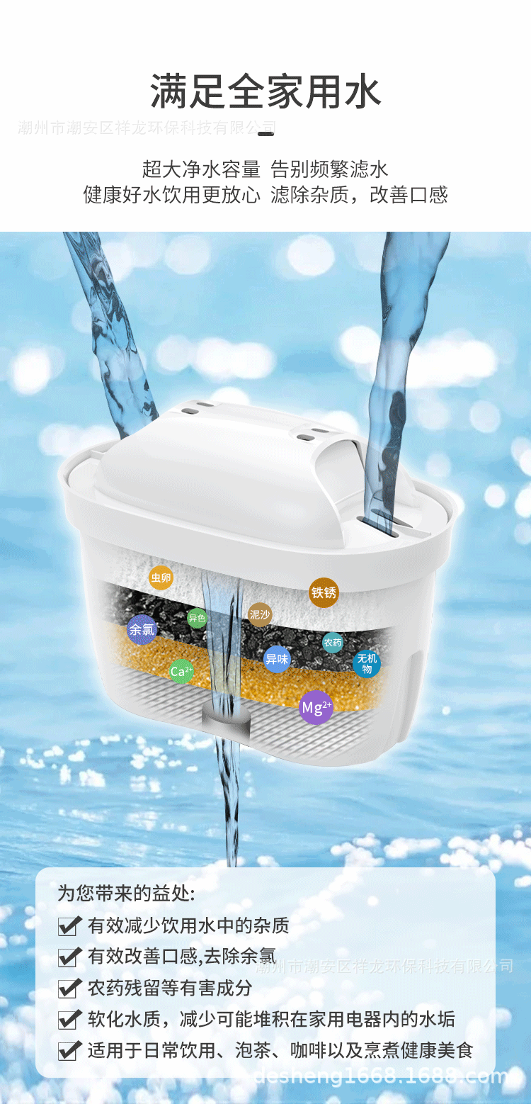 Factory Direct Sales Water Pitcher Household Kitchen Water Purifier Tap Water Filter Pitcher Activated Carbon Filter Pitcher Water Filter